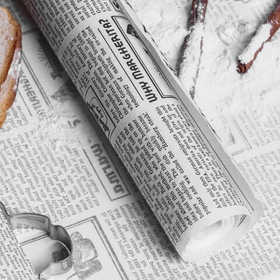 Бумага силиконизированная "Газета", для выпечки, 30см х 8 м