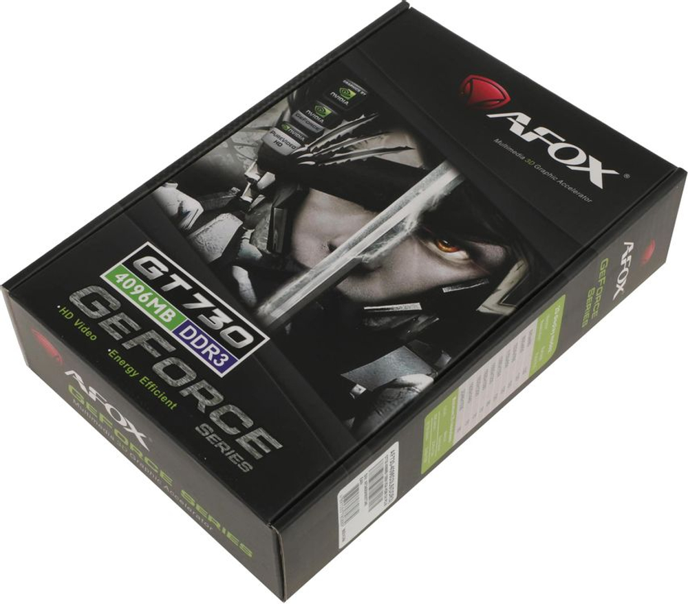 Видеокарта AFOX NVIDIA  GeForce GT 730 AF730-4096D3L6 4ГБ GDDR3, Low Profile,  Ret