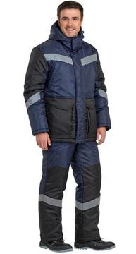 Костюм зимний "Андезит" полукомбинезон (т.синий/черный)