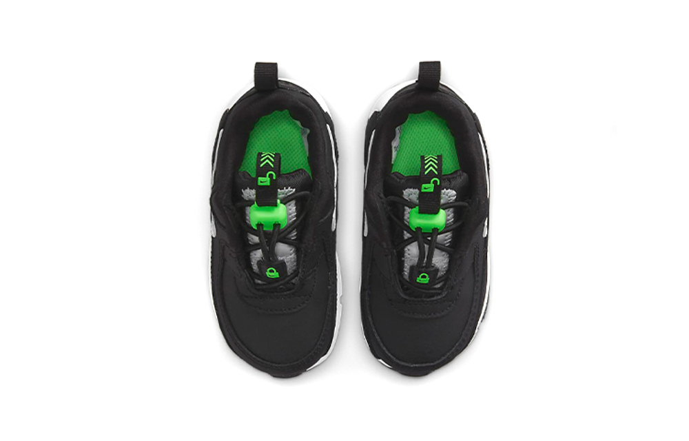 Baby Nike Air Max 90 Toggle low-top running shoes black, white and green