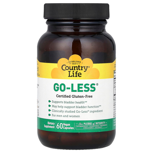 Country Life, Go Less, для мужчин и женщин, поддерживает здоровье мочевого пузыря, 60 вегетарианских капсул