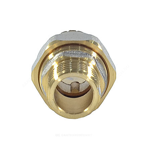 Соединитель латунь никель американка Ду 15 (1/2") прямой НР/НР 9014 ГОСТ 32585-2013 Aquasfera 9014-01