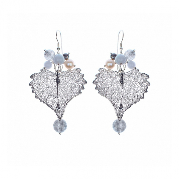 Серьги листья Ester Bijoux Тополь F374S