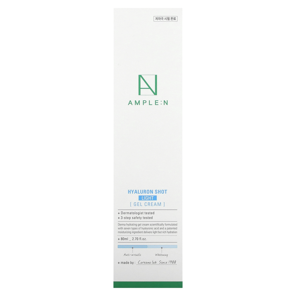 AMPLE:N, Hyaluron Shot, гель-крем, светлый, 80 мл (2,70 жидк. Унции)