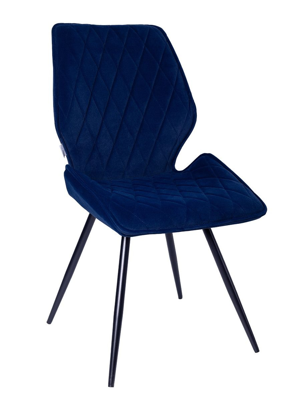 Стул LA ALTA OSTIN 180 велюр синий, каркас круглый черный