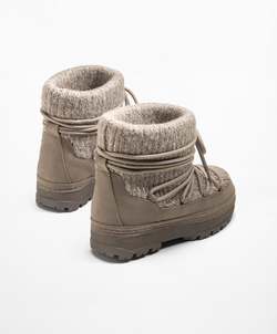 OYSHO Трикотажные сапоги на шнуровке, серовато-коричневый