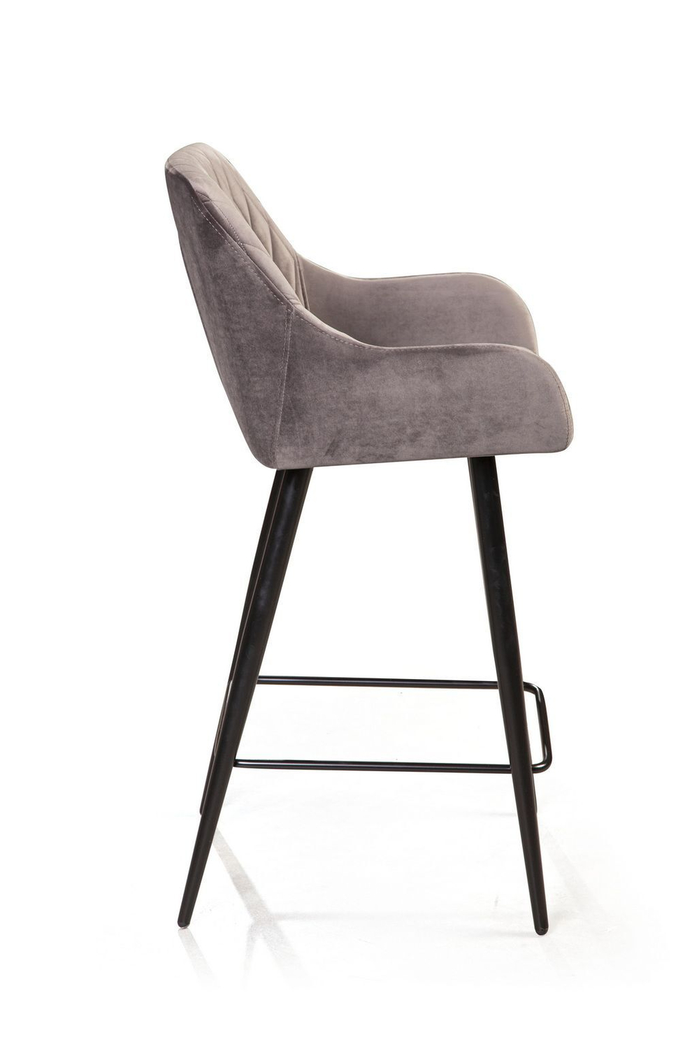 Стул полубарный Robert, бархат светло-серый 26