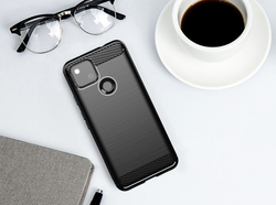 Черный чехол для смартфона Google Pixel 5a, серия Carbon от Caseport