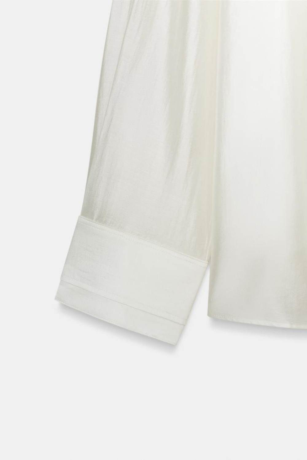 ZARA СТРУЯЩАЯСЯ РУБАШКА ZW COLLECTION, ЖЕЛТОВАТО-БЕЛЫЙ