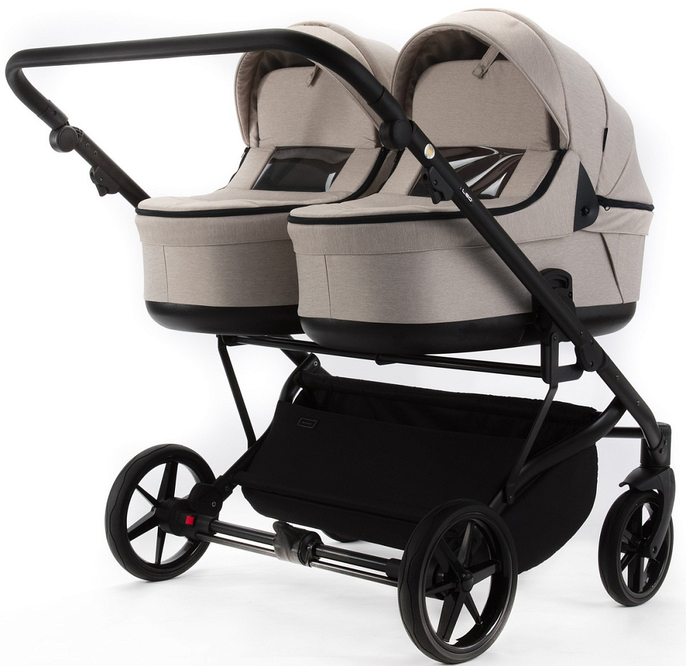 Детская коляска для двойни Adamex Leo Duo 3 в 1 TK20 (СВЕТЛО-БЕЖЕВЫЙ)
