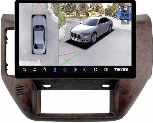 Магнитола для Nissan Patrol Y61 2004-2010 (рамка дерево) - Teyes CC3-2K-360 монитор 13" 2K QLED на Android 10, Быстрая, CarPlay, 4G SIM-слот, 4 камеры в комплекте