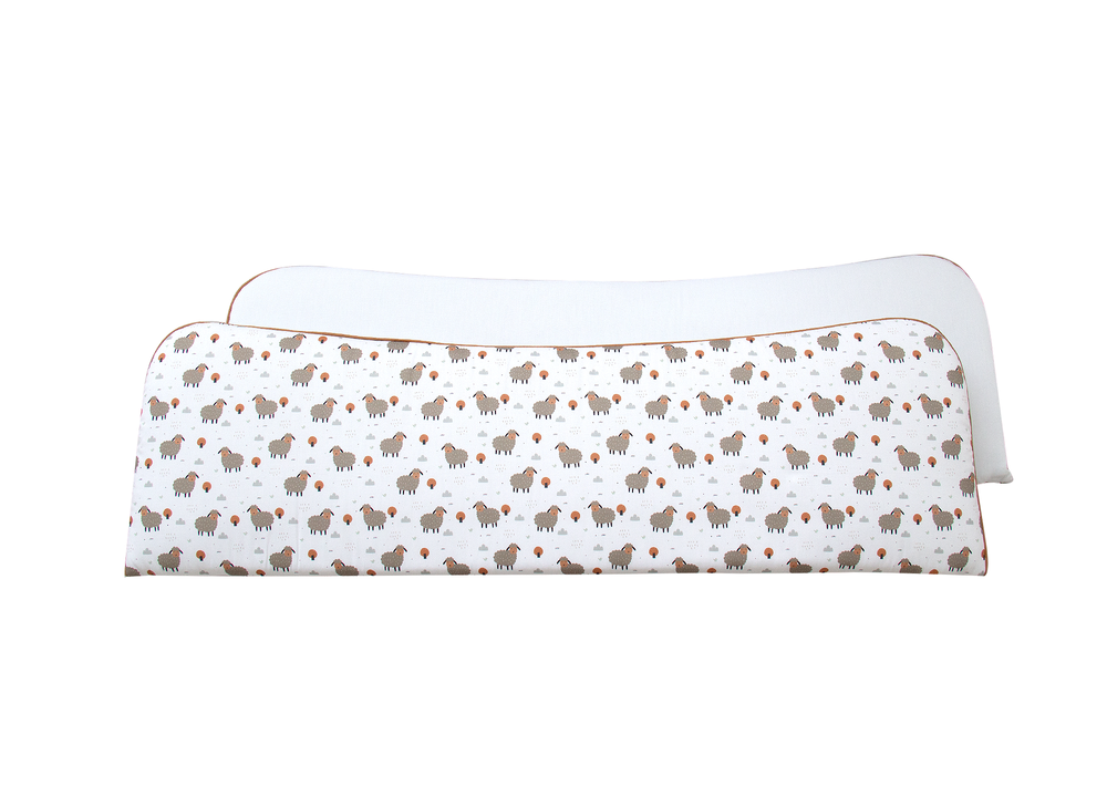 Мягкие бортики для кроватки KIDI soft "Серые овечки" (кант, сатин)