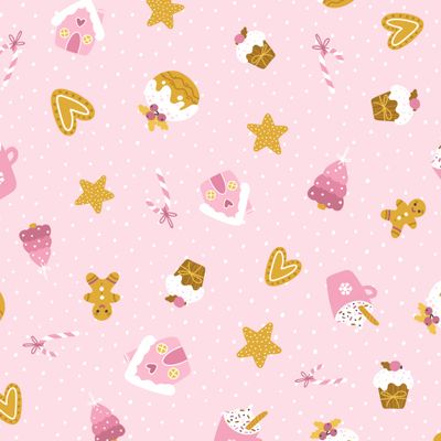 новогодняя выпечка сладости и чашка какао, печенье