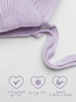 Чепчик для девочки вязаный на завязках на осень