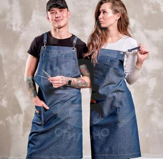 FSK Фартук джинс на люверсах, серый 9128