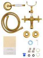 Смеситель для ванны с душем WONZON & WOGHAND RETRO, Глянцевое золото (WW-88639020-PG)