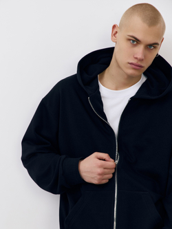 Худи зип с начесом (черный)