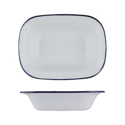 Блюдо для подачи 26*19 см h6 см 1250 мл Blue Rim эмалированая сталь SUNNEX [1]