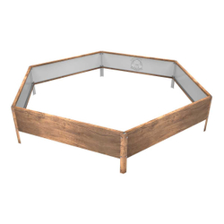 Клумба многоугольная оцинкованная с ножками 1 ярус Темное дерево