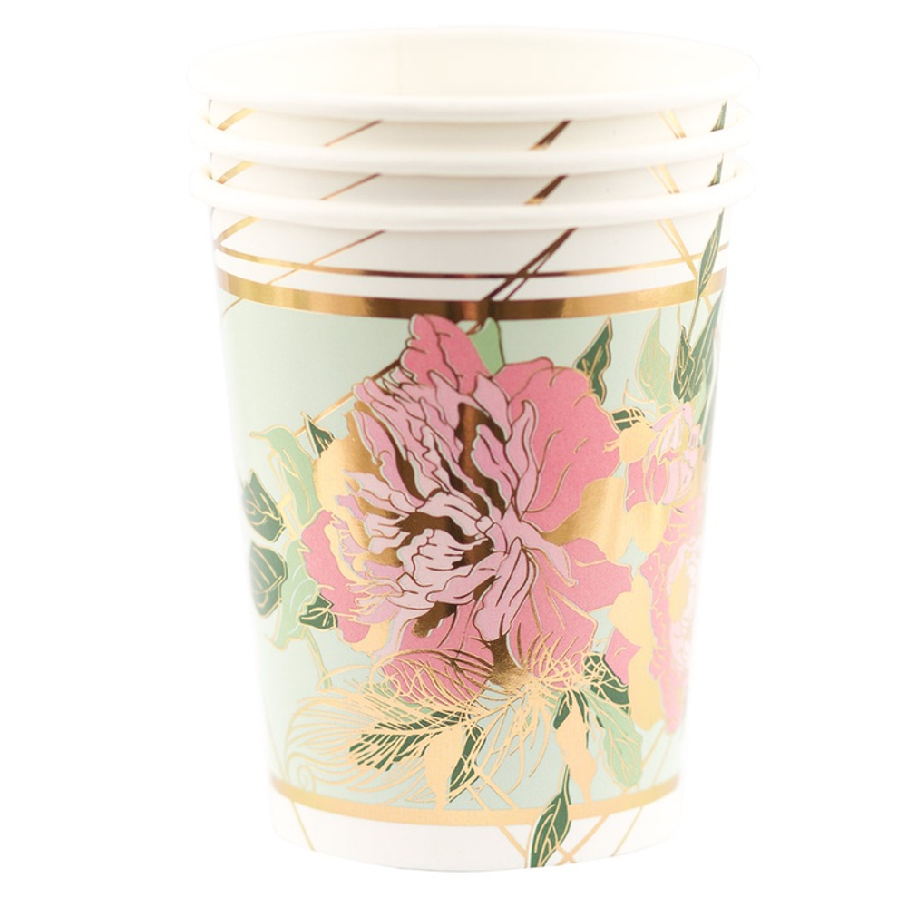 Стаканы бумажные «Пионы», 250 мл, 6шт