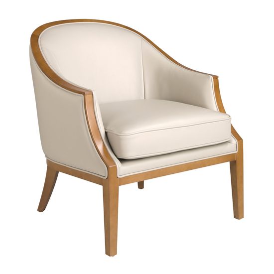 Кресло 5127/A856-T541011 из светло-серой кожи Испания