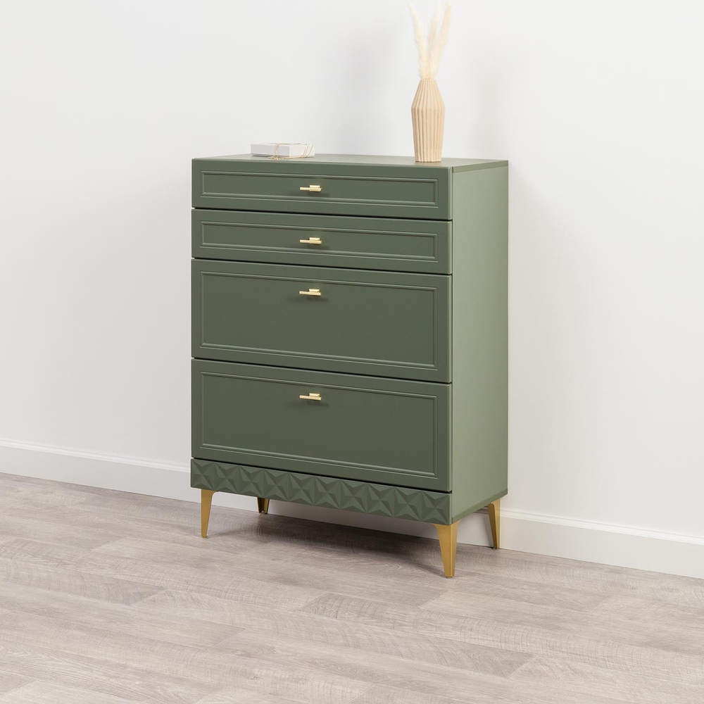 Марион комод 16.249 Дымчатый зеленый / Олива шагрень