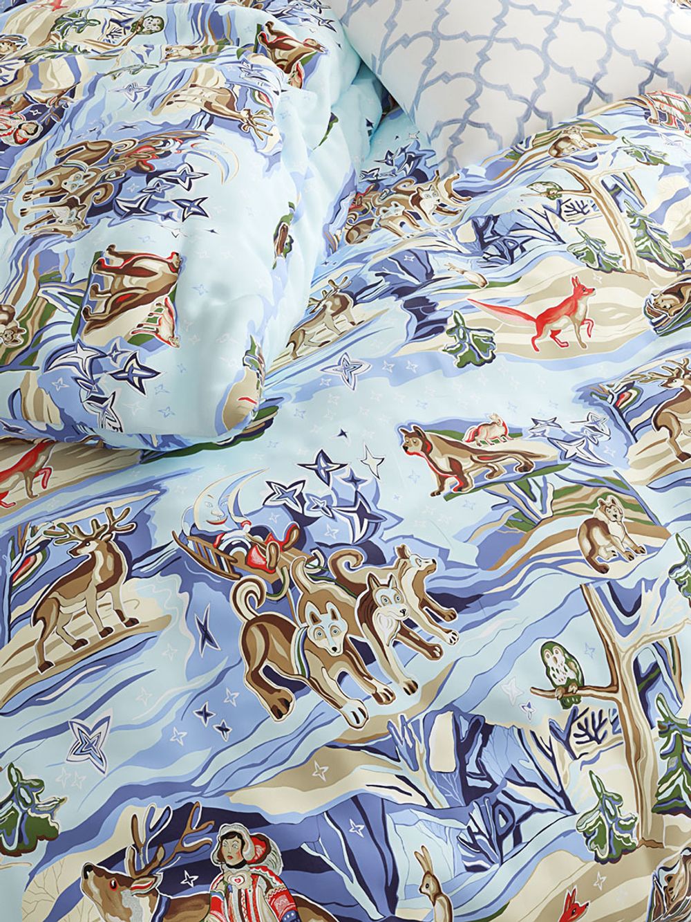 Постельное белье Сказка "Сказки севера" 1,5-сп Наволочка 50х70 см 1 шт Простынь 150х215 см Пододеяльник 145х215 см, перкаль