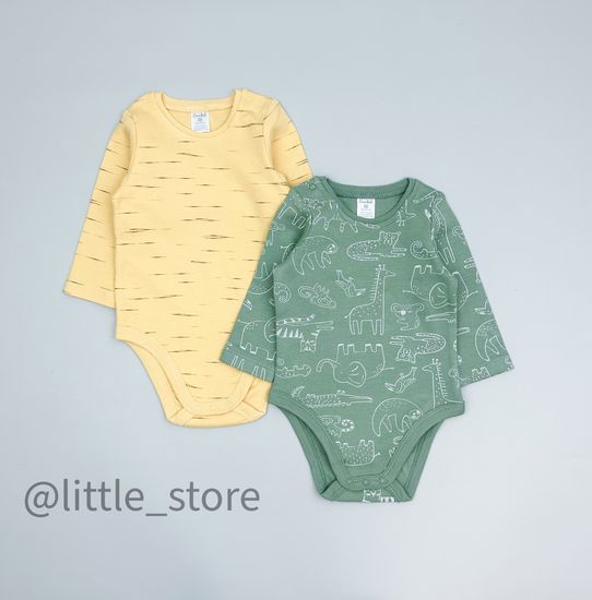 Комплект боди с длинным рукавом, Зоопарк/эффект меланжа