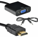 Переходник HDMI (male) x VGA (female) +AUX Rohs