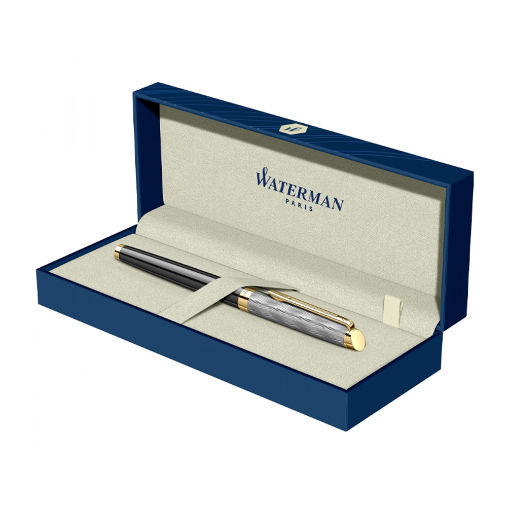 Ручка перьев. Waterman Reflections of Paris Hemisphere DeLuxe (2200837) Black GT M подар.кор.