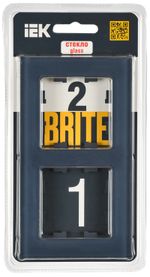BRITE Рамка 2-местная РУ-2-2-Бр стекло маренго матовый IEK