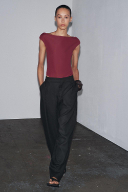 ZARA БОДИ ИЗ ПОЛИАМИДА, БУРГУНДИ