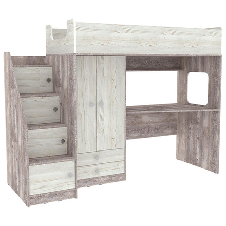 Кровать-чердак КарИВи Л-А606.3 75x175 Бетон Винтерберг