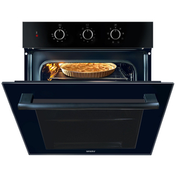 Электрический духовой шкаф встраиваемый GINZZU HOE-120 черный с конвекцией, 9 программ