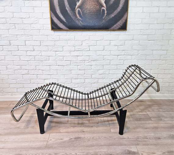 Кресло-шезлонг Chaise Lounge, черная натуральная кожа