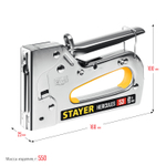 STAYER HERCULES-53, тип 53 (A/10/JT21) 23GA (6 - 14 мм)/13/300, стальной рессорный степлер, Professional (31519)