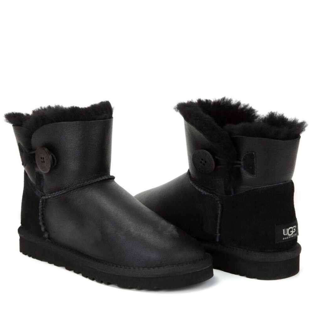 Угги Mini Bailey Button Metallic Black