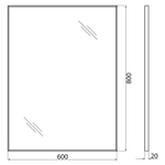 Зеркало BelBagno SPC-AL-600-800 Nero Черное