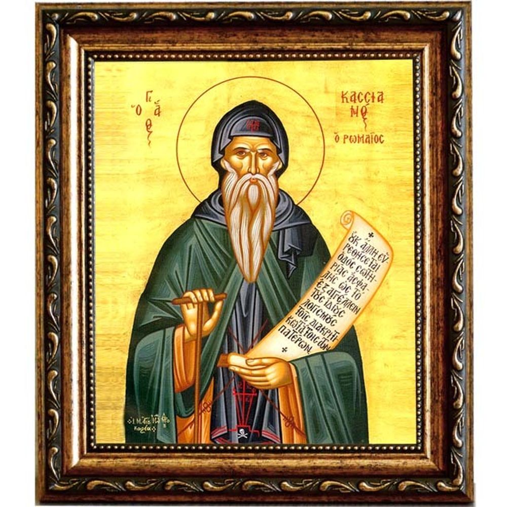 Иоанн Кассиан Римлянин преподобный. Икона на холсте.