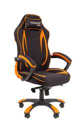 Кресло Chairman game 28 Россия ткань черный/оранжевый (мультиблок)