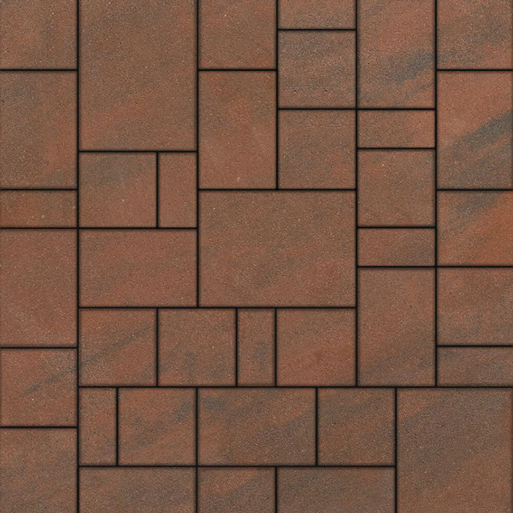 Тротуарная плитка МЮНХЕН - Листопад гладкий Клинкер, комплект из 4 видов плит