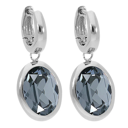 Серьги Qudo Creole TIVOLA small S silver night 310626 BW/S