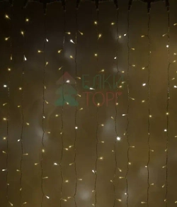 Светодиодный занавес с белым бликующим диодом 2*3 м, 220V., 600 теплых белых LED ламп, прозрачный ПВХ, Beauty Led (PCL600BLW-10-2WW)