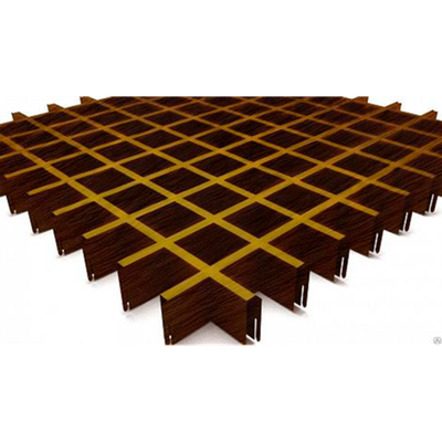 Подвесной потолок Грильято орех миланский ячейка 200х200 мм. h27 мм. b10 мм. Cesal Urban Standart