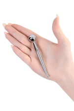 Уретральный плаг Toyfa Metal с ограничителем-шариком серебряный 9,5 см