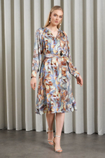 51500 Платье женское (серо-голубой принт)