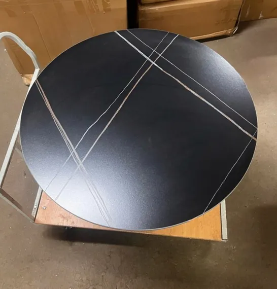 Стол Piza Ø80 см, черный искусственный мрамор