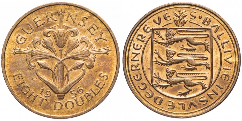 Гернси 8 дублей, 1956 - 1966 Лилия XF