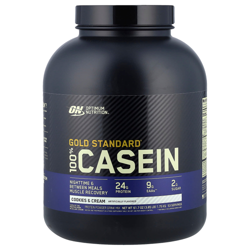 Optimum Nutrition, Gold Standard®, 100% казеин, печенье и сливки, 1,75 кг (3,85 фунта)