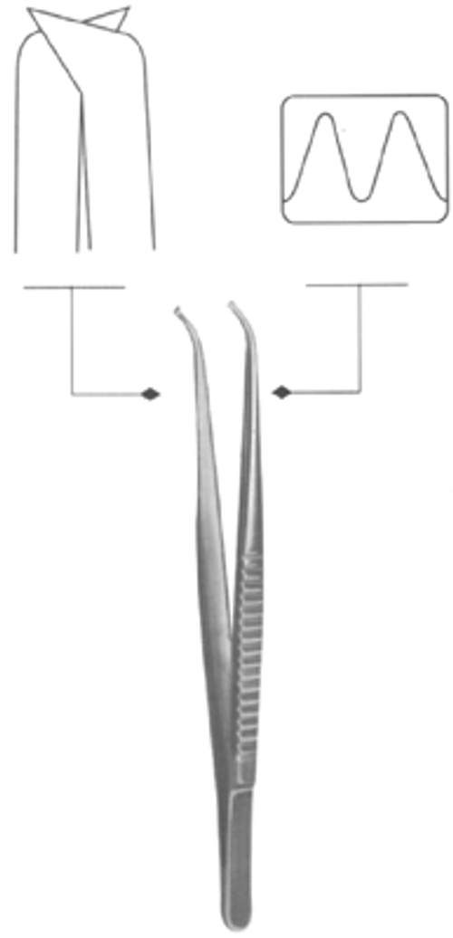 ВР- П-13 Пинцет для разбортовки сосудов зубчатый ПХ 150х2